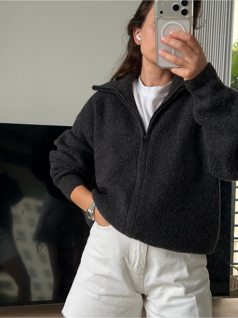 Zip knit jacket Uniqlo